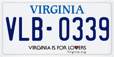 VA license plate VLB0339