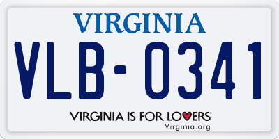 VA license plate VLB0341