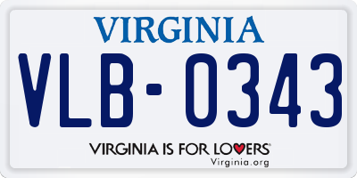 VA license plate VLB0343