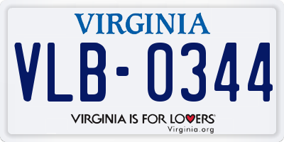 VA license plate VLB0344