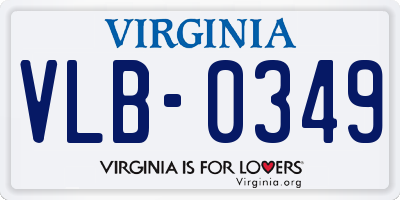 VA license plate VLB0349