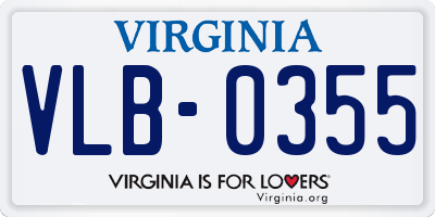 VA license plate VLB0355