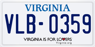 VA license plate VLB0359