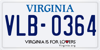 VA license plate VLB0364