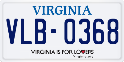 VA license plate VLB0368