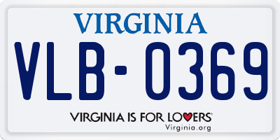 VA license plate VLB0369