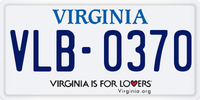 VA license plate VLB0370