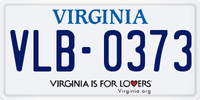 VA license plate VLB0373