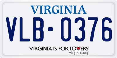 VA license plate VLB0376