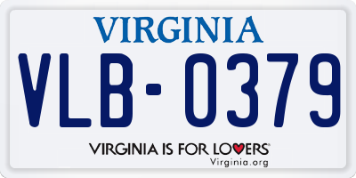 VA license plate VLB0379