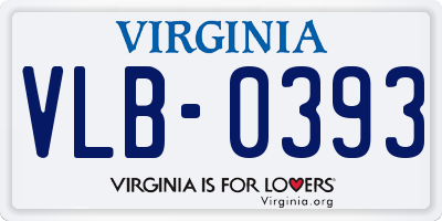 VA license plate VLB0393