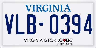 VA license plate VLB0394
