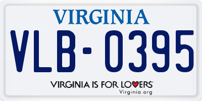VA license plate VLB0395