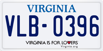 VA license plate VLB0396