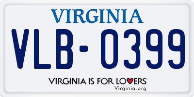 VA license plate VLB0399
