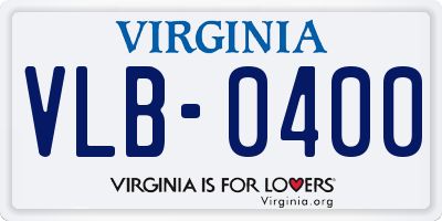 VA license plate VLB0400