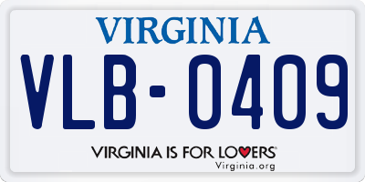VA license plate VLB0409