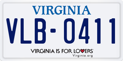 VA license plate VLB0411