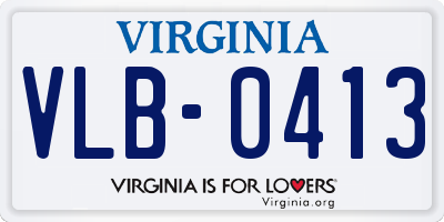 VA license plate VLB0413