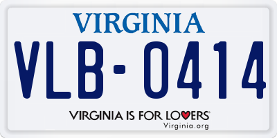 VA license plate VLB0414