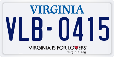 VA license plate VLB0415