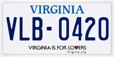 VA license plate VLB0420