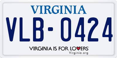 VA license plate VLB0424