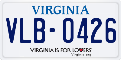 VA license plate VLB0426