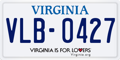 VA license plate VLB0427