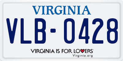 VA license plate VLB0428