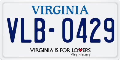 VA license plate VLB0429
