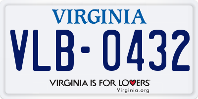 VA license plate VLB0432