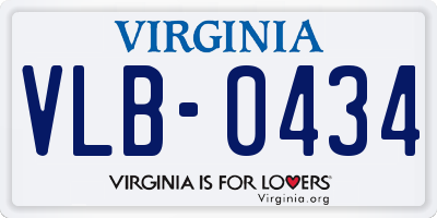 VA license plate VLB0434