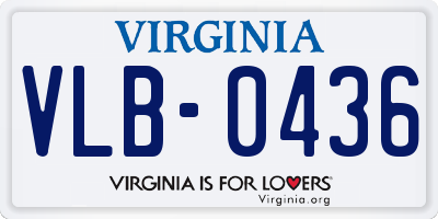 VA license plate VLB0436