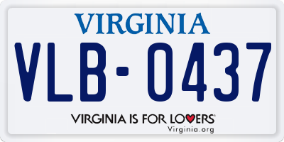 VA license plate VLB0437