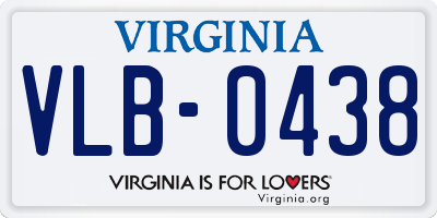 VA license plate VLB0438