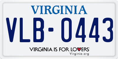 VA license plate VLB0443
