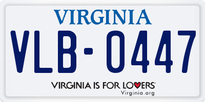 VA license plate VLB0447