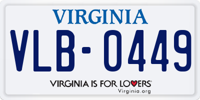 VA license plate VLB0449