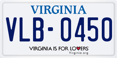 VA license plate VLB0450