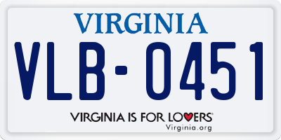 VA license plate VLB0451