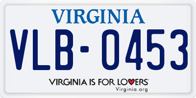 VA license plate VLB0453