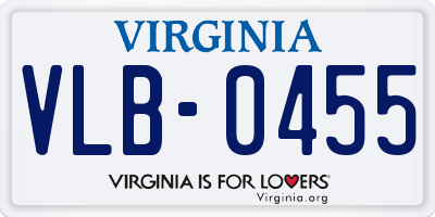 VA license plate VLB0455