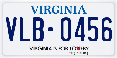 VA license plate VLB0456