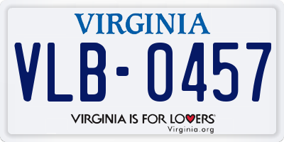 VA license plate VLB0457