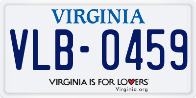 VA license plate VLB0459