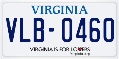 VA license plate VLB0460