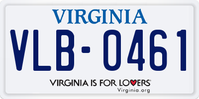 VA license plate VLB0461