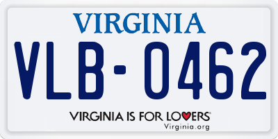 VA license plate VLB0462