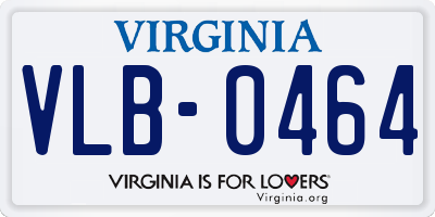 VA license plate VLB0464